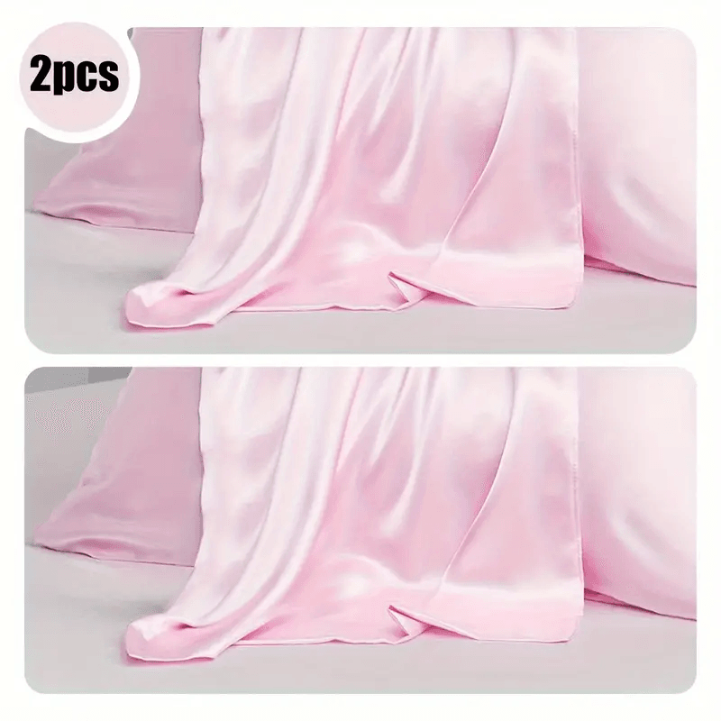 2 Pack Satin Silk Pillowcases for Hair & Skin – Soft, Smooth, Cooling Pillow Covers (Queen Size)