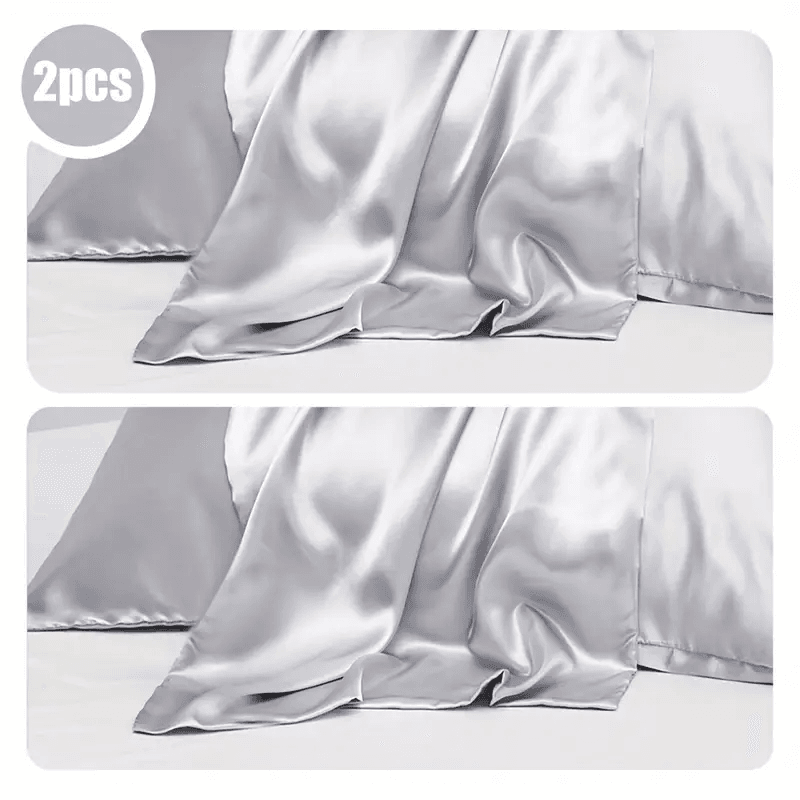 2 Pack Satin Silk Pillowcases for Hair & Skin – Soft, Smooth, Cooling Pillow Covers (Queen Size)