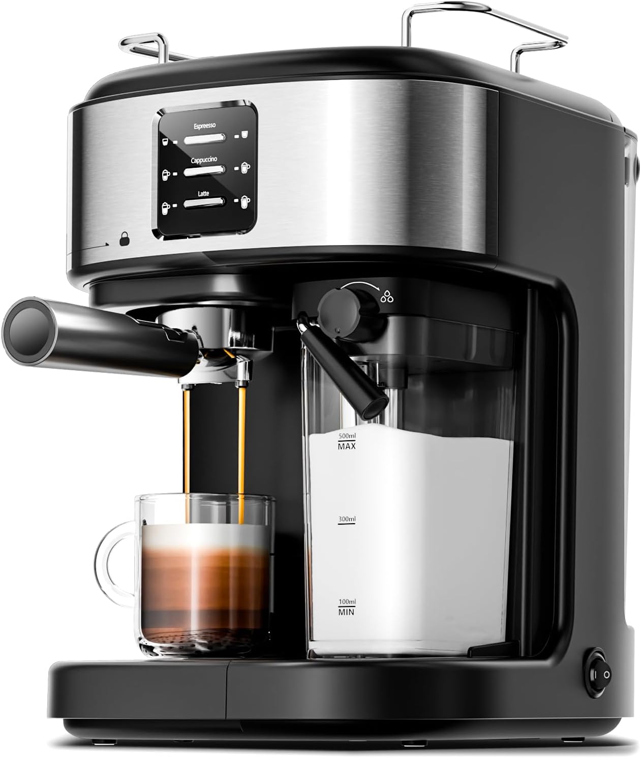 3 in 1 Professional Espresso Maker with Dual Heating System & Capsule Compatible CM8011