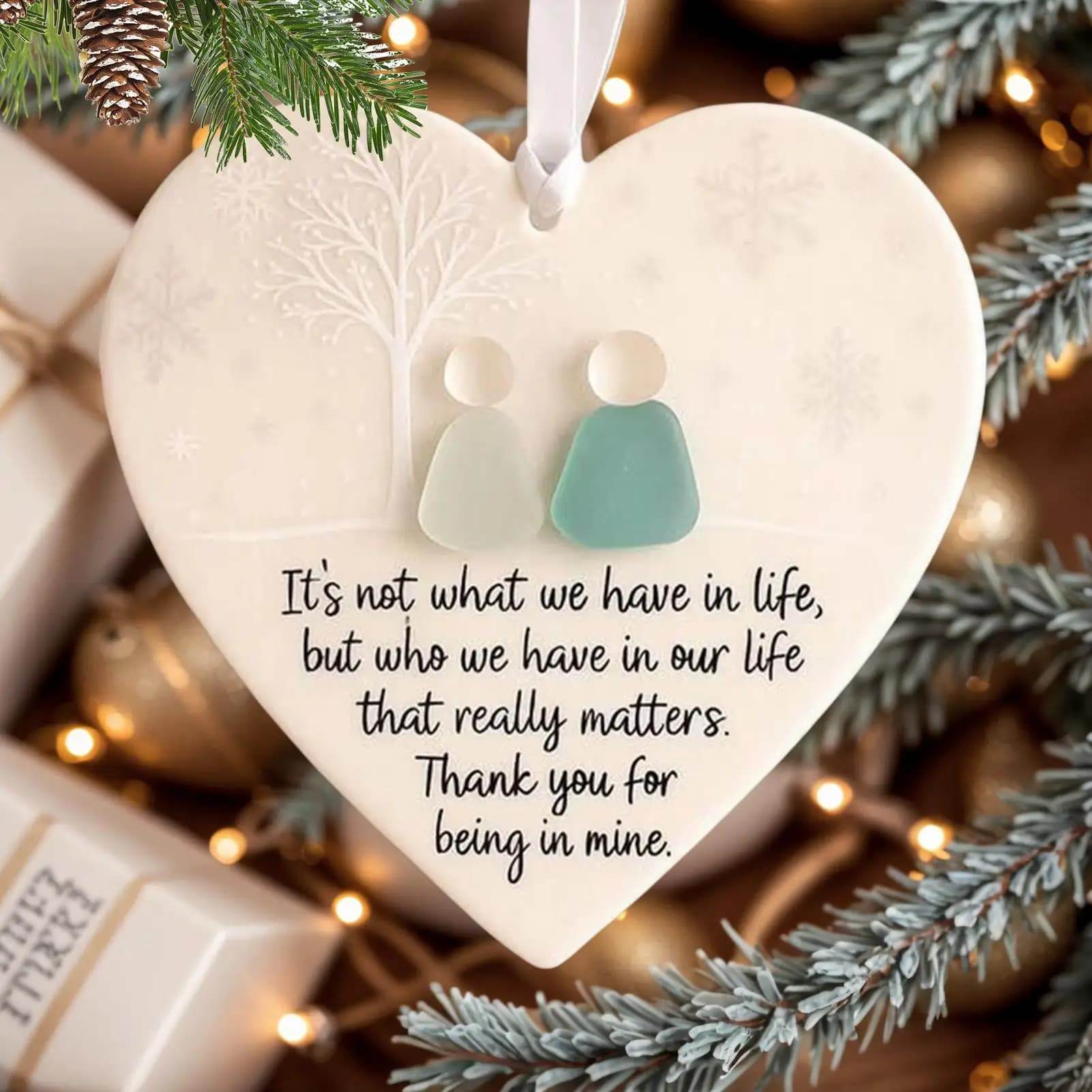 3D Printed Ceramic Love Heart Ornament for Friendship Decor