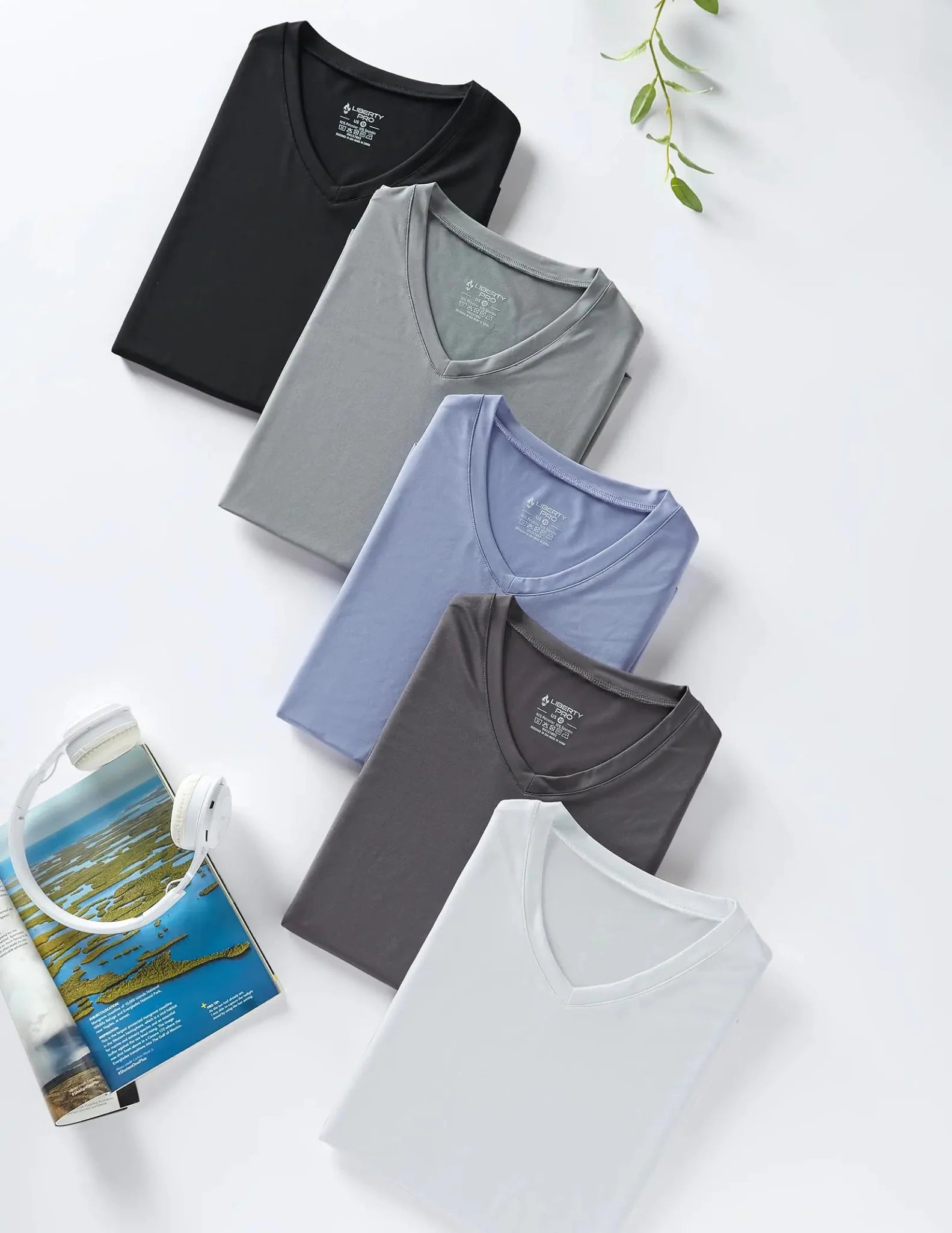 5 Pack: Womens Dry Fit Workout Shirts, Short Sleeve Athletic Gym Tshirts, Ladies Active Long Tees Bulk Medium White/Gray/Charcoal/Black/Lavender