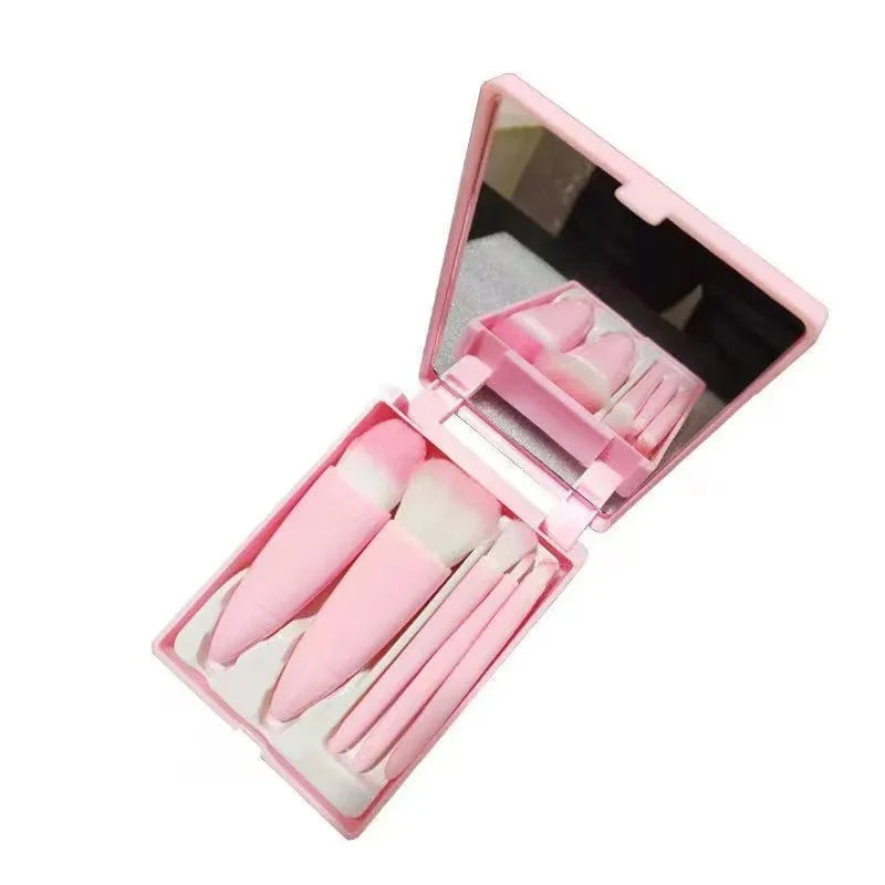5PCS Soft Fluffy Makeup Brushes Set With Mirror