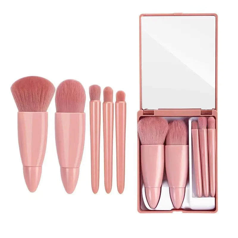 5PCS Soft Fluffy Makeup Brushes Set With Mirror