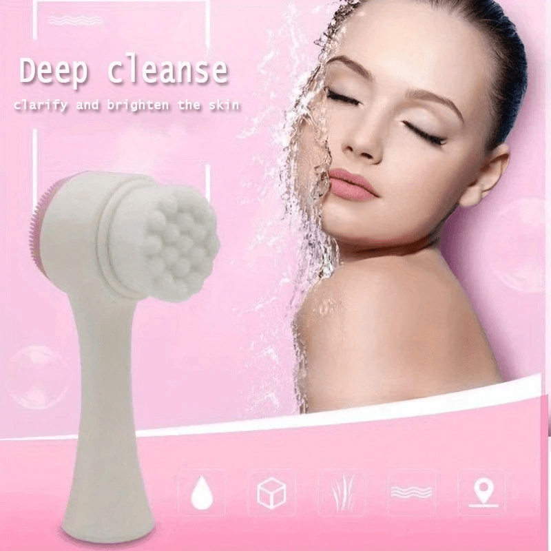 3D Silicone Face Cleansing Brush Dual-Sided Exfoliator