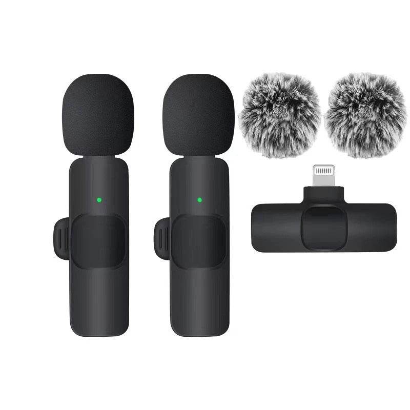 2-Pack Wireless Lavalier Microphones for iPhone, Android, and iPad Vlogging, Streaming, and Clear Voice Recording