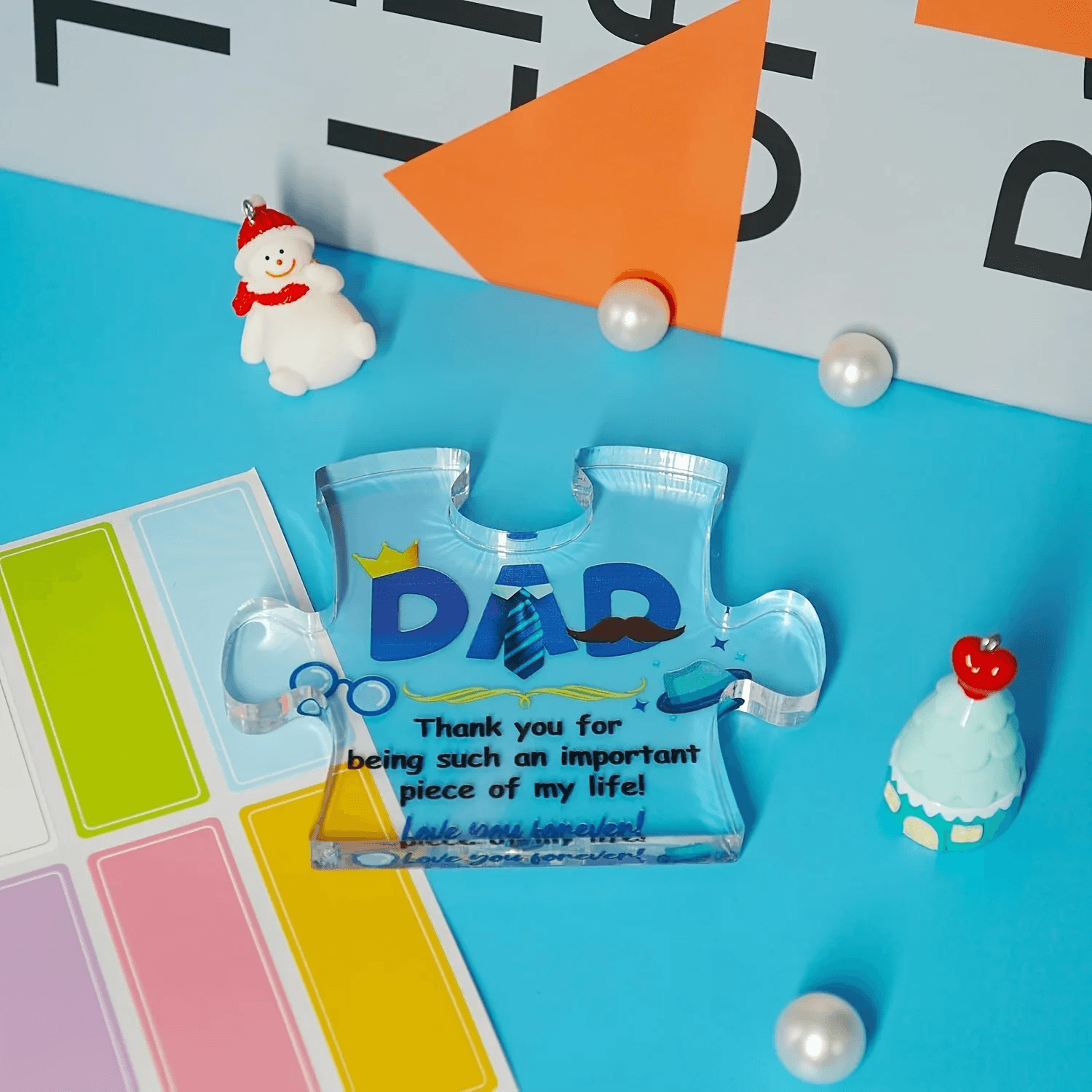 Acrylic Puzzle Plaque with Heartfelt Sayings Gift for Dad from Son or Daughter