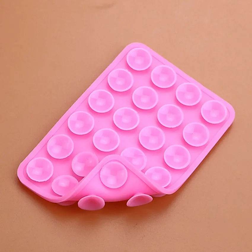 2pcs Double-Sided Silicone Phone Wall Mount with Suction Grip