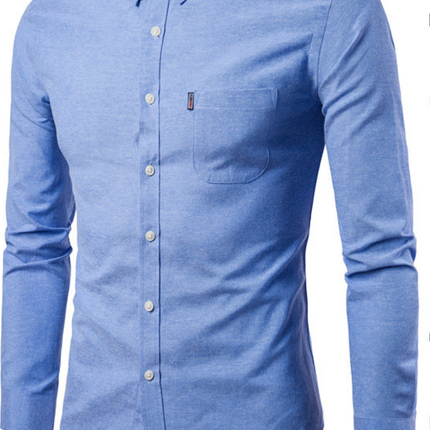 NAVY BLUE  New All Season Plus Size Oxford Shirt Men's long sleeve Shirt