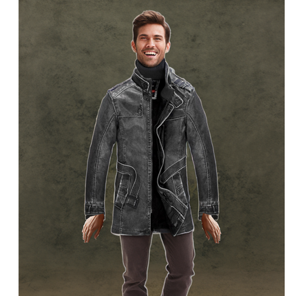Winter Men's Leather Men's fashion Clothing With Zipper