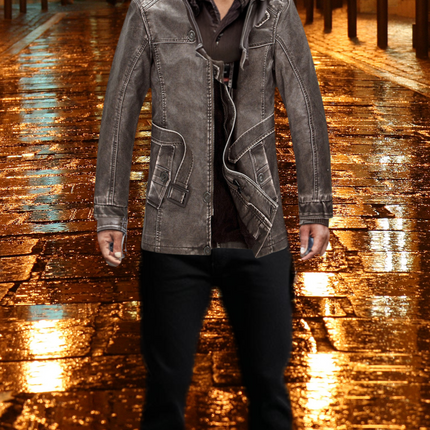 Winter Men's Leather Men's fashion Clothing With Zipper