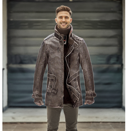 Winter Men's Leather Men's fashion Clothing With Zipper