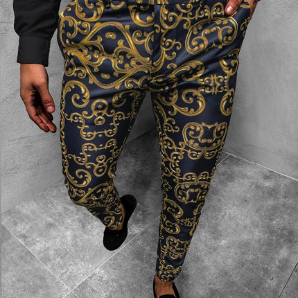 Men's Fashion Stripe Print Casual Pants