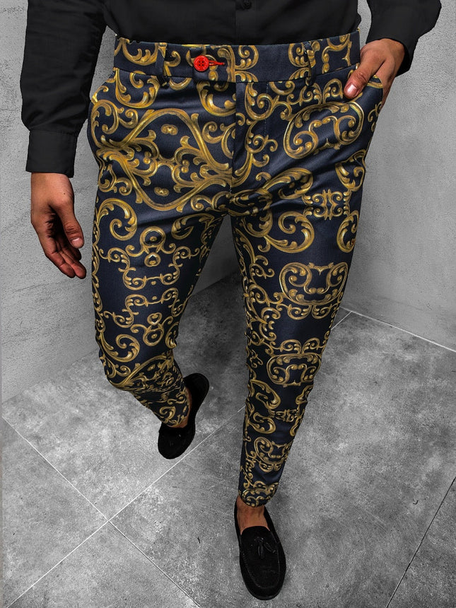 Men's Fashion Stripe Print Casual Pants