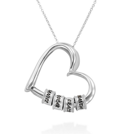 Thanksgiving Heart Love Simple Beaded Pendant Necklace