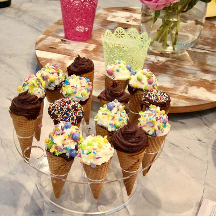 Popcorn Holder Ice-cream Cone Holder Ice Cream Stand 16-hole Acrylic Ice Cream Stand