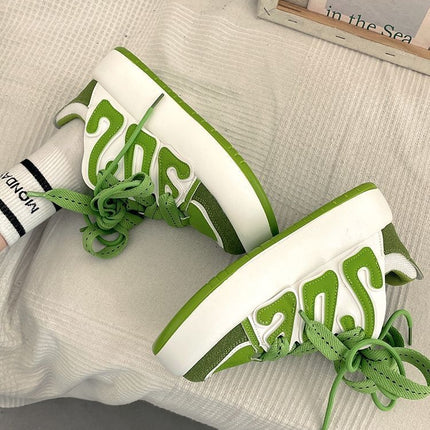 Red Retro Versatile Retro Raised Street Design Casual Sports Shoes