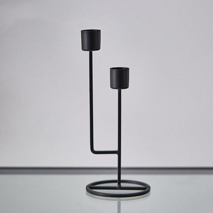Iron Art Perforated Candlestick Table Decoration Candlelight Dinner Props