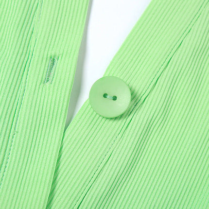 New Mint green Single Breasted open Back Slim Fit Dress for women