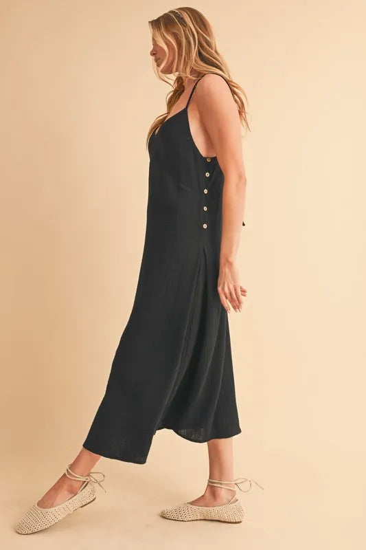 Aemi Co Side Button Midi Cami Dress
