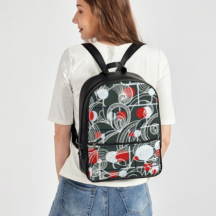 CREATIVE RED AND BLACK SWIRLS CREATED BY FLIPSTYLEZ Classic Faux Leather Backpack