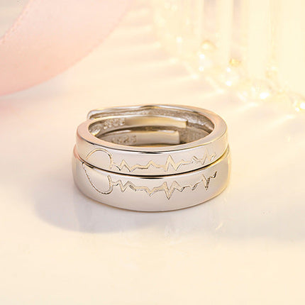 New Product Love Electrocardiogram Ring Love Ripple Ring Simple Japanese And Korean Style For Your Heartbeat Ring Douyin Same Style