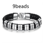 Nine beads bracelet steel / 21.5cm