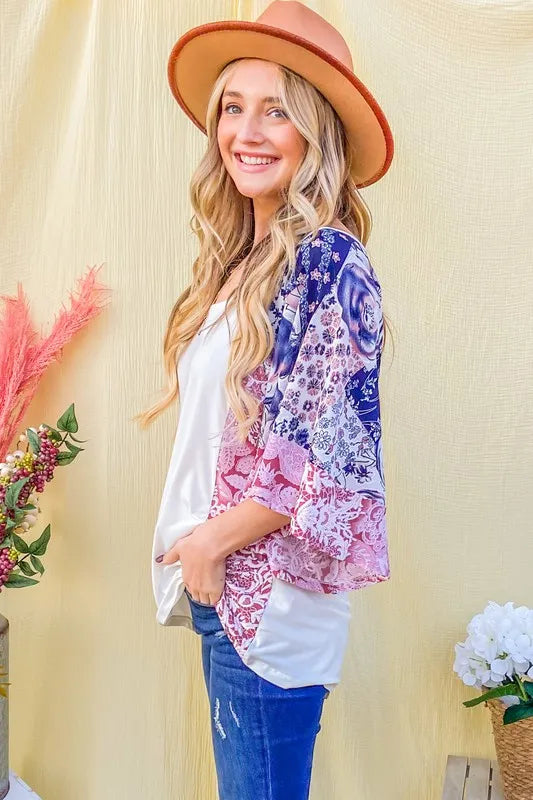 And The WhyFloral Print Bell Sleeve Top