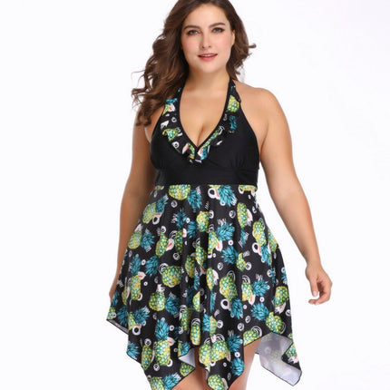 Plus Fat Plus Size Swimsuit European And American Belly Pure