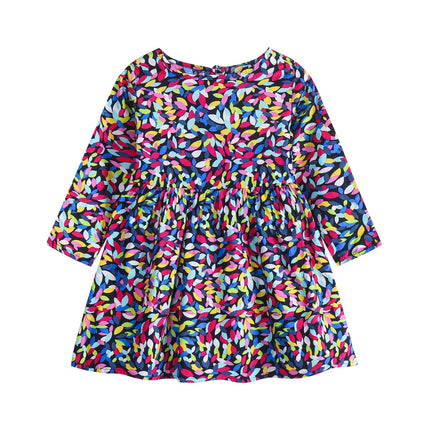 Children's Floral Cotton Long Sleeve Dress