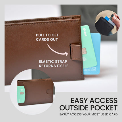 Avera Men's Wallet Genuine Leather Slim RFID Blocking Bifold Wallet With Money Clip