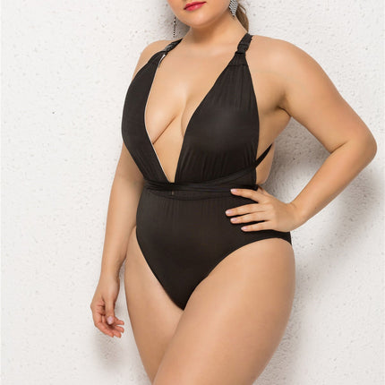 New Black Plus Size One-piece Swimsuit for women