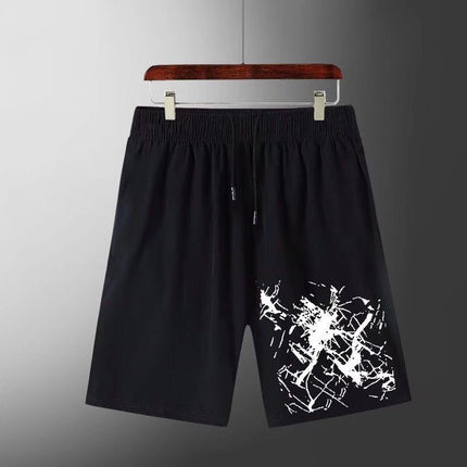 Men's New Printed Short-sleeved T-shirt Plus Size Shorts Sports Suit