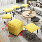 Yellow fleecy / Sponge cushion 36X36X38CM