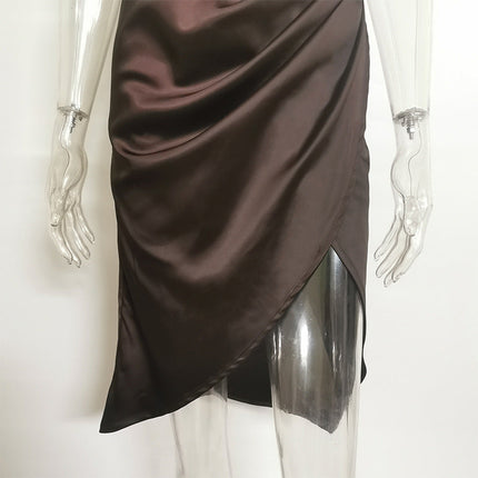 New Sexy  mint green silk Deep V Leaky Back Nightclub Dress for women