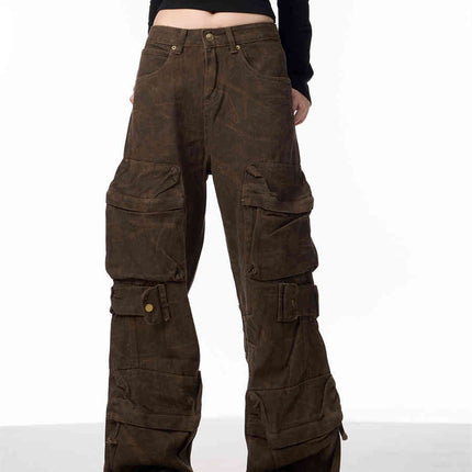 Camouflage Cargo Pants Women's Loose Wide Leg Jeans