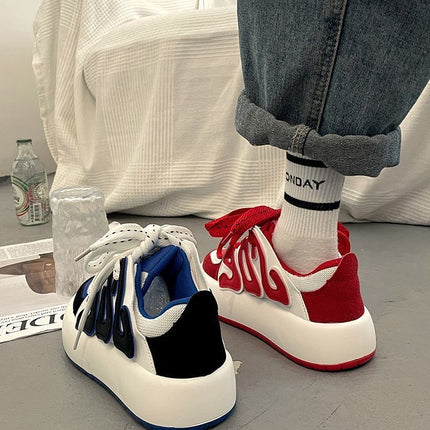 Red Retro Versatile Retro Raised Street Design Casual Sports Shoes