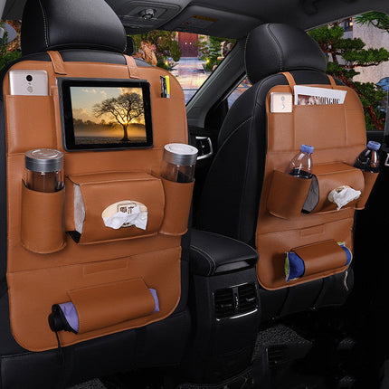 Leather Car Seat Back Hanging Bag Car Storage Bag
