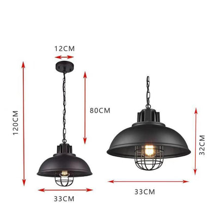 Retro Restaurant Restaurant Dining Table Single-head Iron Pot Cover Lampshade Chandelier