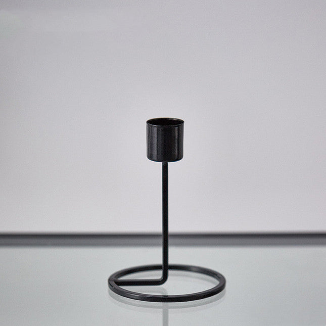 Iron Art Perforated Candlestick Table Decoration Candlelight Dinner Props