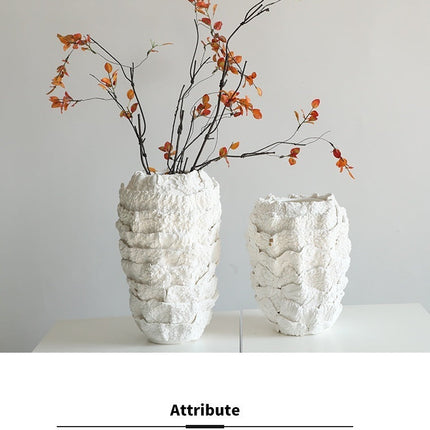 Creative White Ceramic Vase Modern Dining Table Sales Decoration Dried Flowers And Flowerpot