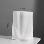 White / Pleated Vase
