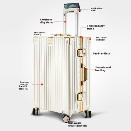 Suitcase Large Capacity Aluminium Frame Luggage
