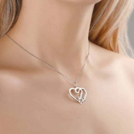 Personalized Custom Name Necklaces Pendant Double Heart Women Necklace