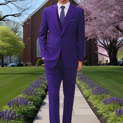 PURPLE Men's Business Suits FORMAL OCCASSION Dress Suit Set