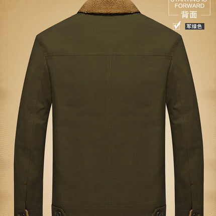 Winter plus velvet thick lapels uniforms air force one jacket jacket cotton clothing men