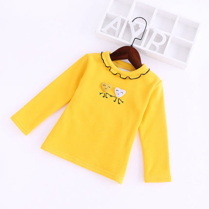 Fungus embroidered cotton bottoming shirt