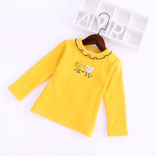 Fungus embroidered cotton bottoming shirt