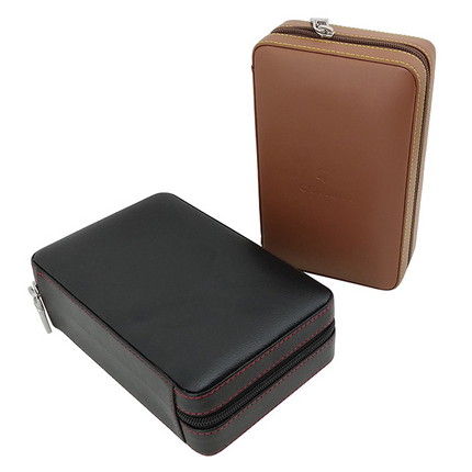 Travel Humidor - Best Portable Leather Travel Cigar Humidifier Gift Box