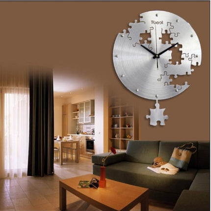 16 Inch Circilar Creative Wall Clock Art Wall Watch Modern Design Living Room And Bedroom Mute Clock Wall Home Decor Wall Clocks