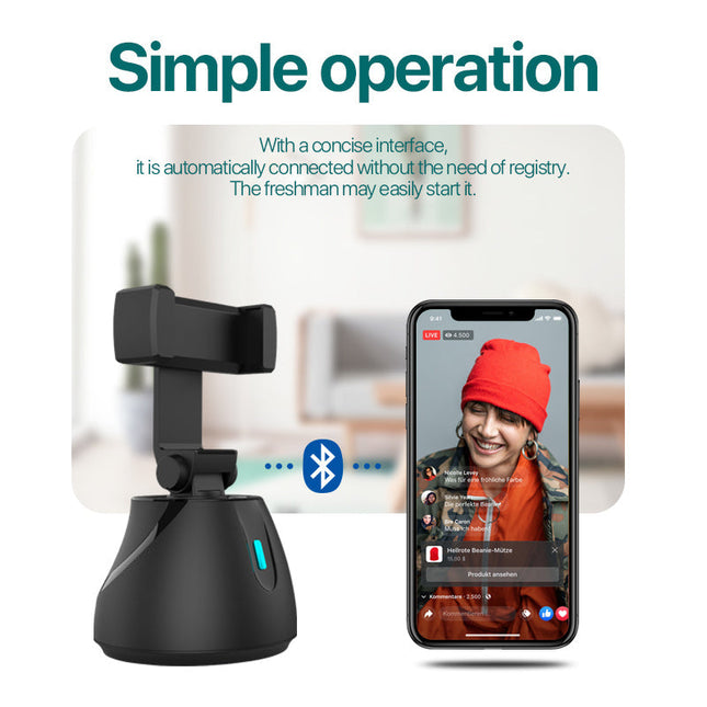 Smart face recognition 360-degree mobile phone holder